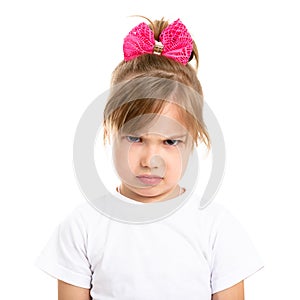 Portrait of an angry little girl