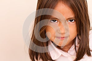 Portrait of angry, upset little girl