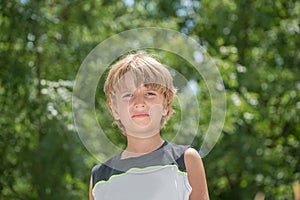 Portrait of an annoyed boy