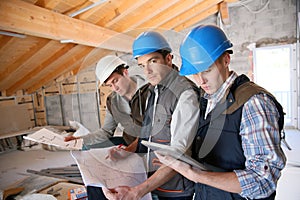 Portrait of apprentices in construction training