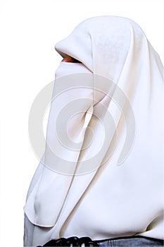 The portrait of Arab against the white background