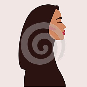 Portrait, Arabian, muslim woman, traditional hijab