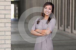 Portrait of an asian american female law attorney, business representative, legal representative,  lawyer