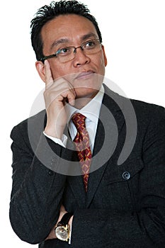 Portrait Asian businessman thinking