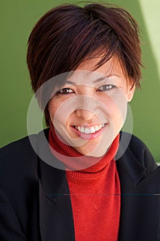 Portrait of an Asian busineswoman at work.