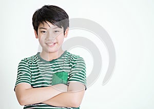 Portrait of asian cute boy with smile face,