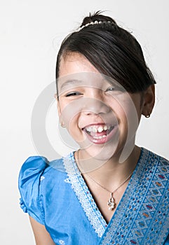 Portrait of Asian Girl Laughing