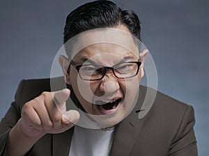 Angry Man Giving Warn photo