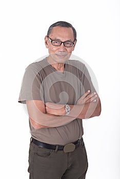 Portrait of asian senior man wearing eyeglasses