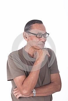 Portrait of asian senior man wearing eyeglasses