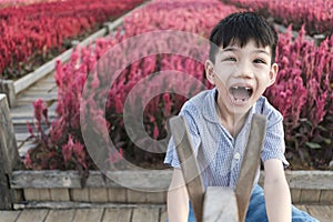 Portrait Asian Thai Toothless Boy