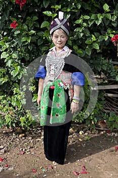 Portrait Asian woman Laos, Hmong