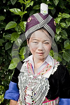 Portrait Asian woman Laos, Hmong