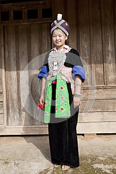 Portrait Asian woman Laos, Hmong photo