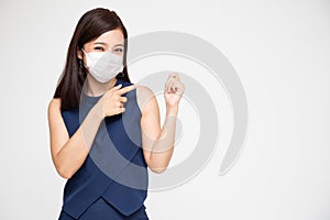 Portrait of Asian women wearing protective medical mask