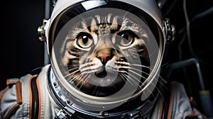 Portrait of an astronaut cat in a spacesuit.AI generated image