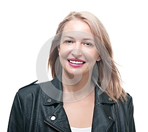 Portrait of attractive blonde isolated on a white background