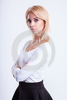 Portrait attractive blonde woman