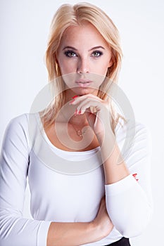 Portrait attractive blonde woman