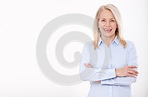 Portrait of a attractive business woman isolated