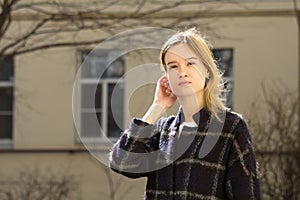 Portrait of a attractive caucasian blonde girl