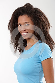 Portrait of attractive ethnic girl smiling