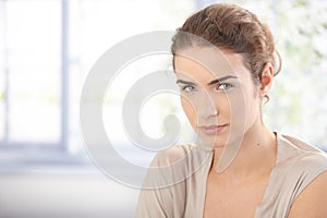 Portrait of attractive girl at home