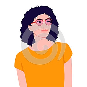 Portrait of attractive hipster girl in eyewear