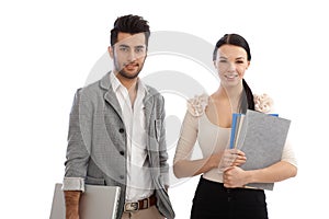 Portrait of attractive office workers smiling