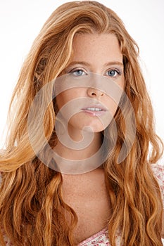 Portrait of attractive redhead