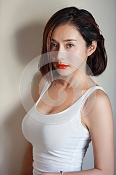 Portrait of attractive and sexy asian woman with beauty face