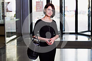 Portrait of attractive woman in a mall