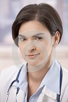 Portrait of attractive young female doctor