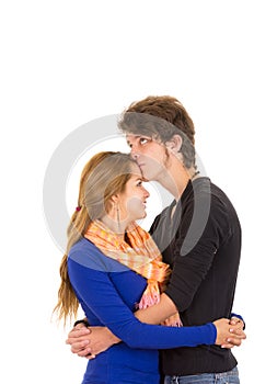 Portrait of attractive young happy couple in love