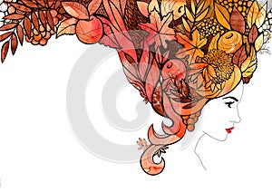 portrait of an autumn woman.