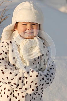 Portrait of baby in winter time