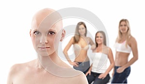 Portrait of bald woman - Breast Cancer Awereness photo