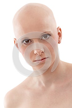 Portrait of bald woman - Breast Cancer Awereness photo