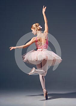 Portrait of the ballerina in ballet pose