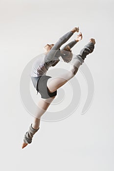 Portrait of Ballerina Leaping in Mid-air