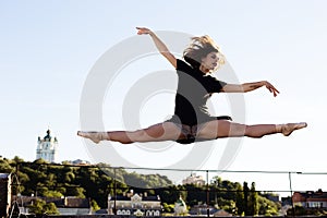 Portrait of ballerina on the roof