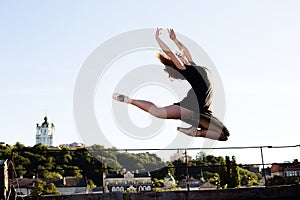 Portrait of ballerina on the roof