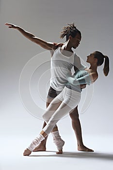 Portrait of Ballet dancer supporting ballerina