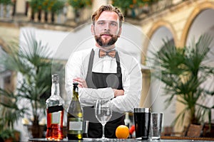 Portrait of barman at the restaurant