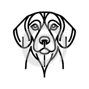 Beagle Dog Line art Vector isolated on white background, Dog Silhouettes. photo