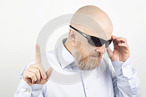 Portrait of a bearded man wearing sunglasses