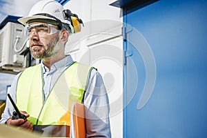 Portrait of bearded man worker