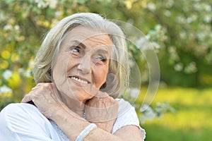 Portrait of a beautifil elderly woman posing