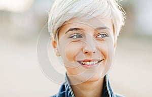 portrait of beautifu blond young woman