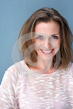 Portrait of a beautiful 40 year old woman smiling